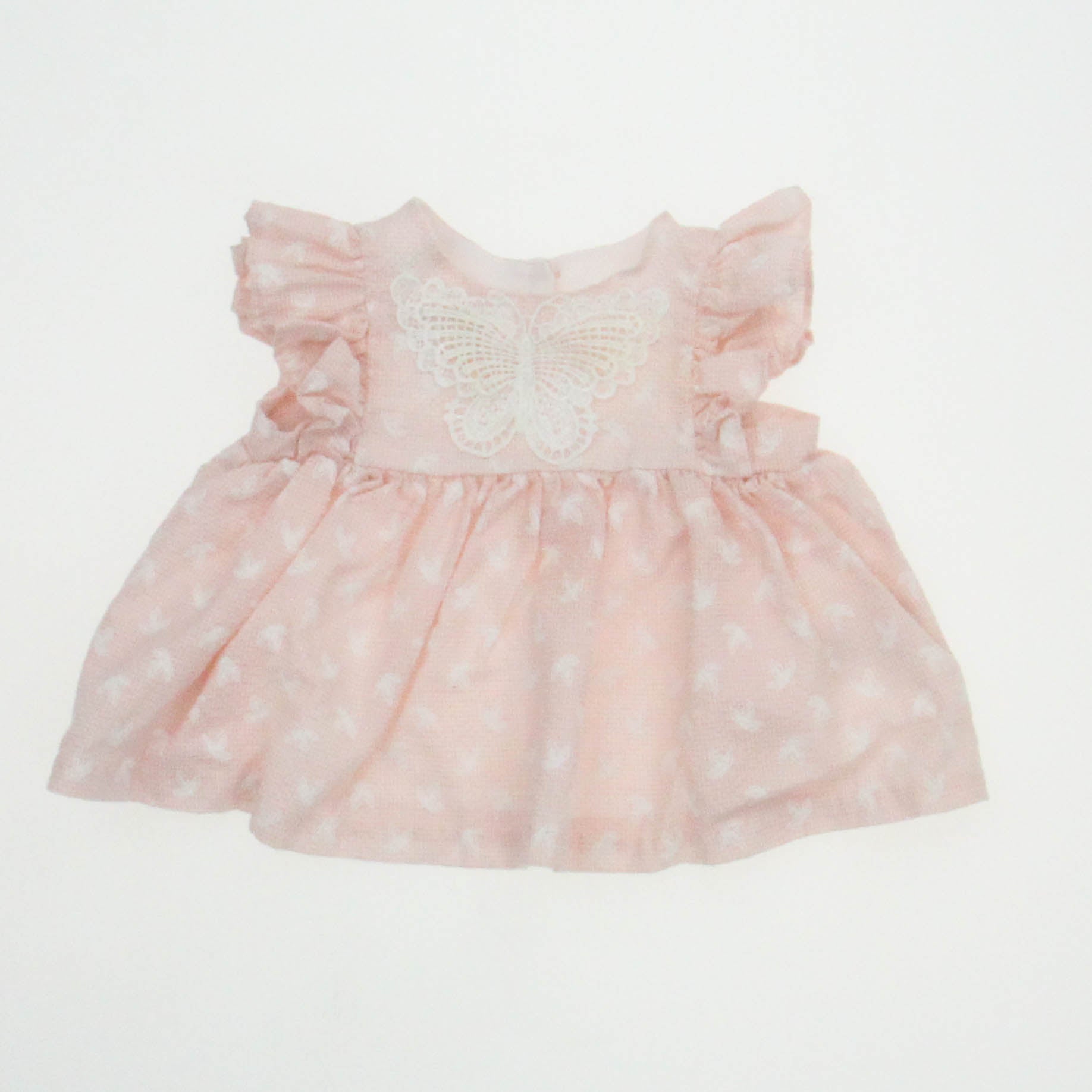 Pippa & Julie Girls Pink | White Dress Size: 3-6 Months Pink | White