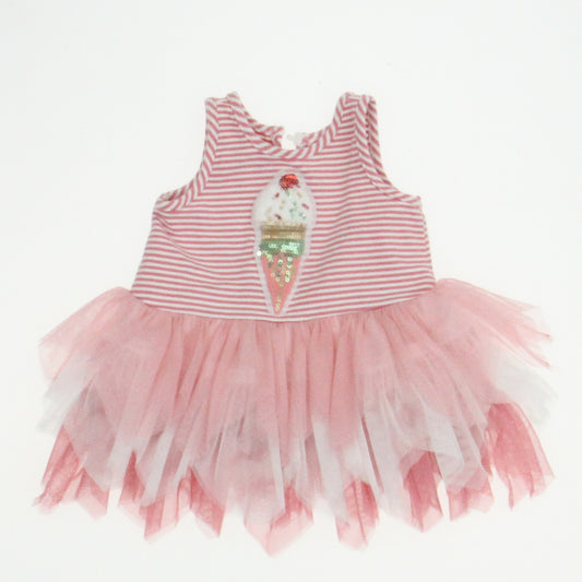Pippa & Julie Girls Pink | White Dress Size: 3-6 Months Pink | White