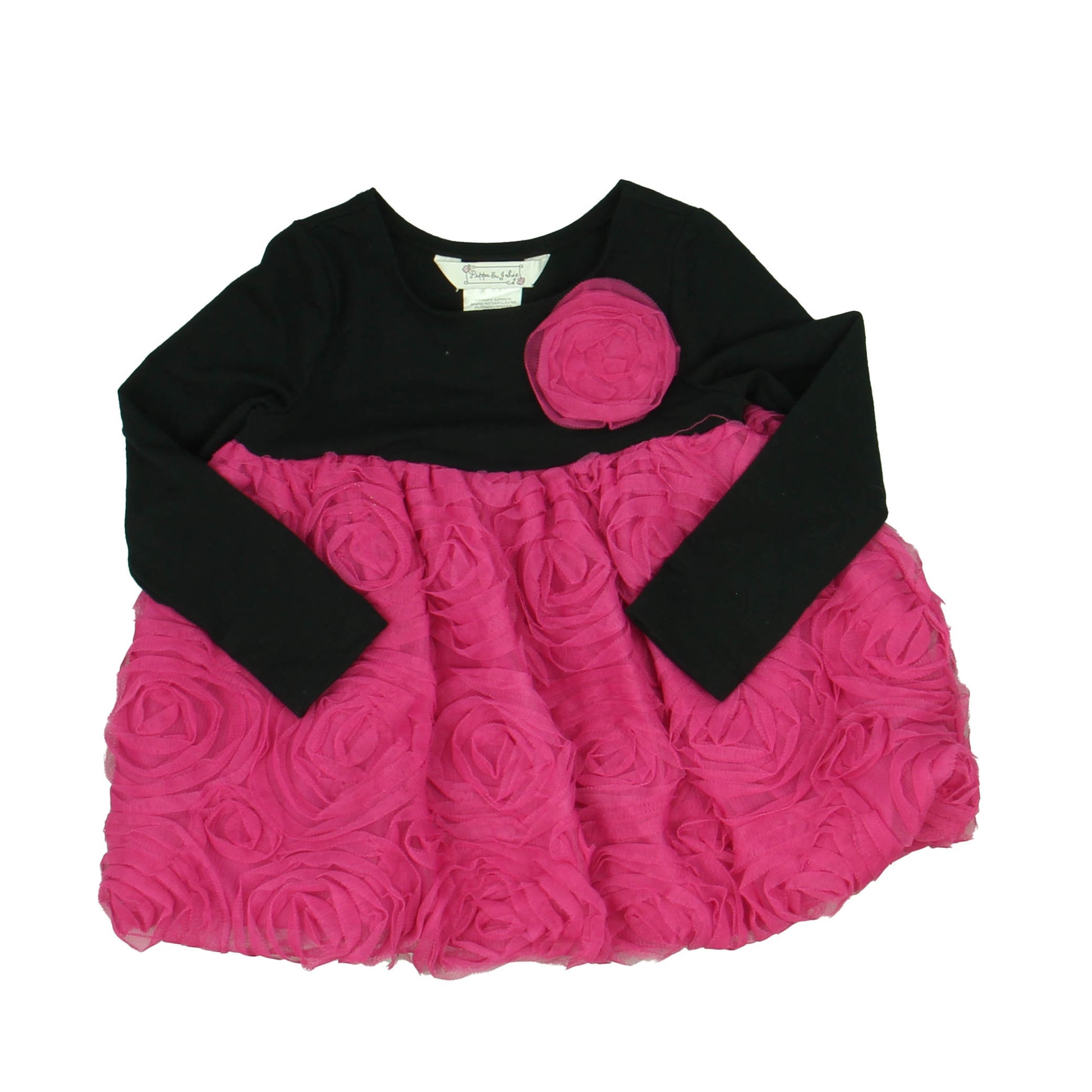 Pippa & Julie Girls Black | Pink Dress Size: 3T Black | Pink