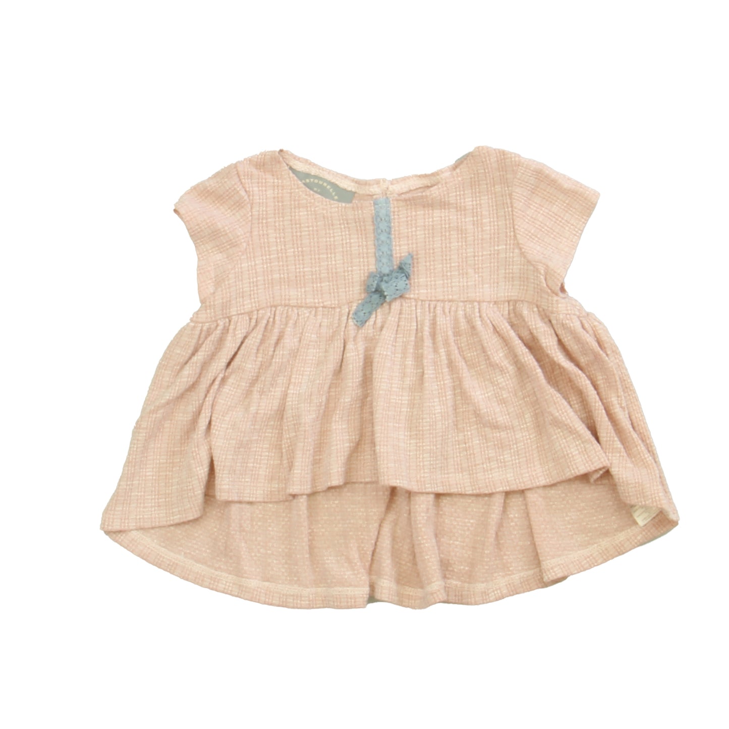 Pippa & Julie Girls Pink | Gray Blouse Size: 6-9 Months Pink | Gray