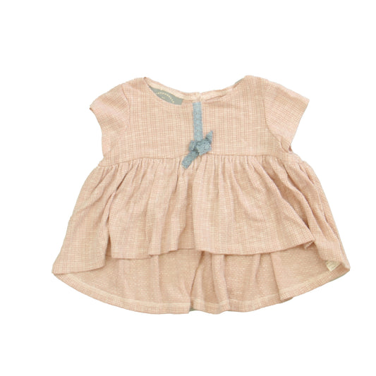 Pippa & Julie Girls Pink | Gray Blouse Size: 6-9 Months Pink | Gray