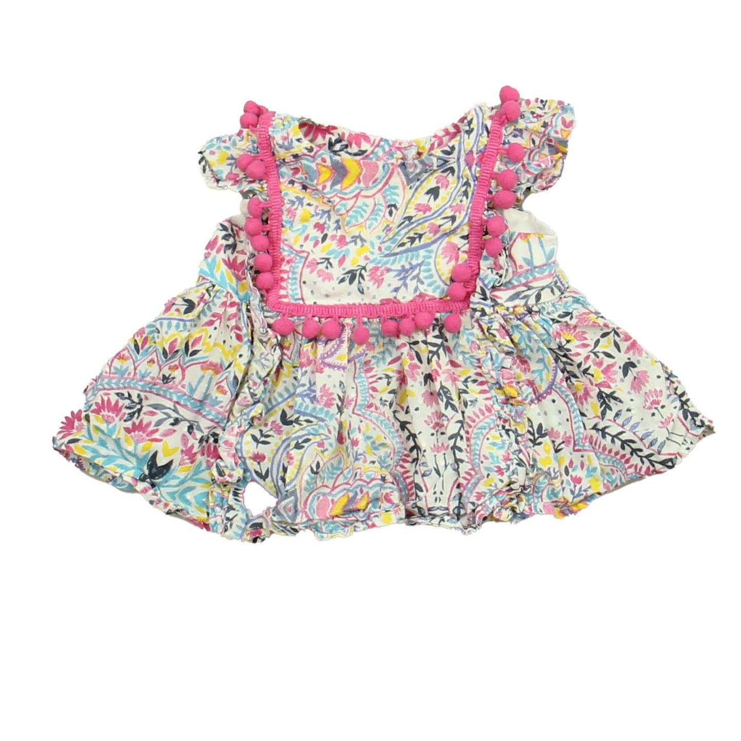 Pippa and Julie Girls Pink Floral Blouse Size: 6-8 Months Pink Floral