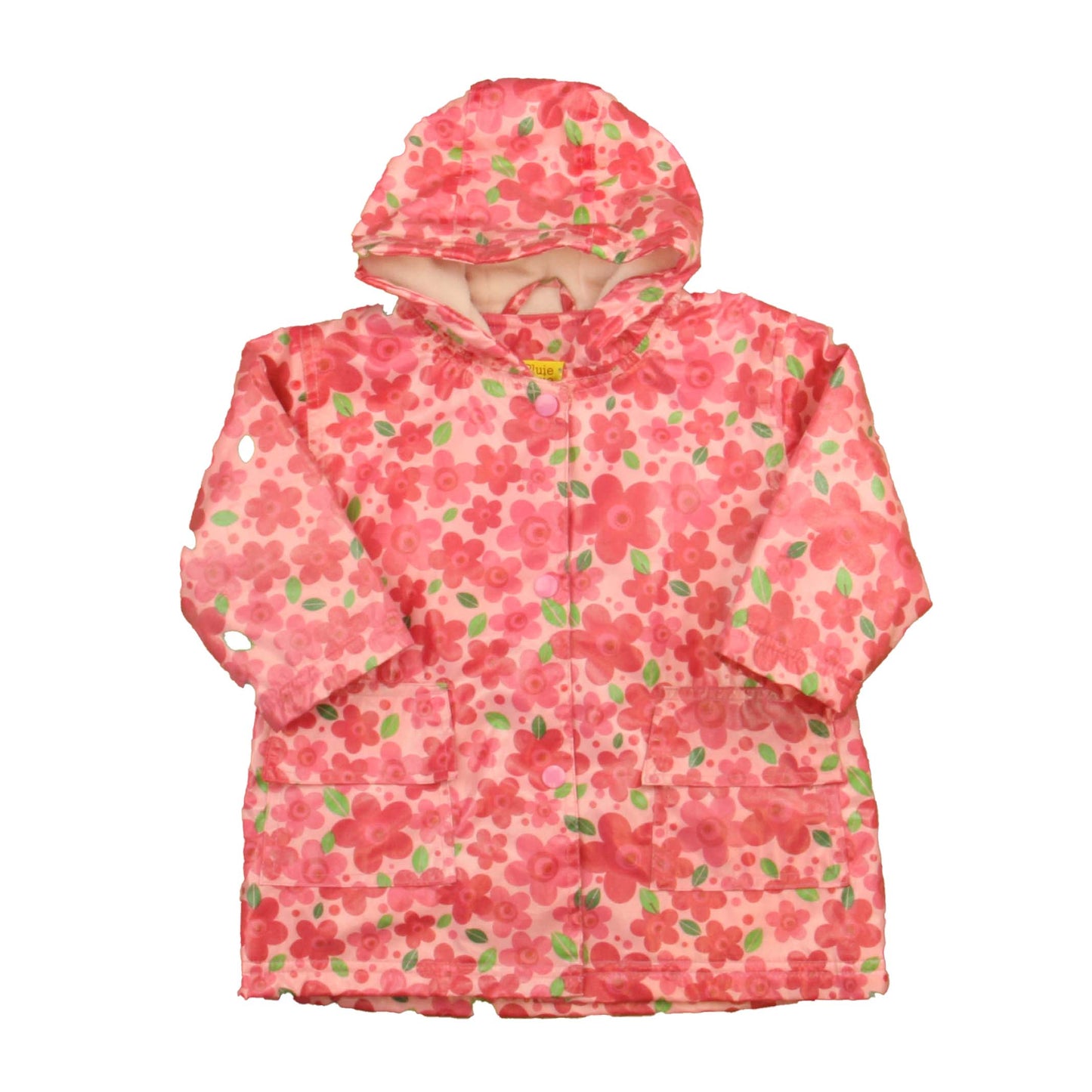 Pluie Pluie Girls Pink Floral Rain Coat Size: 12-24 Months Pink Floral