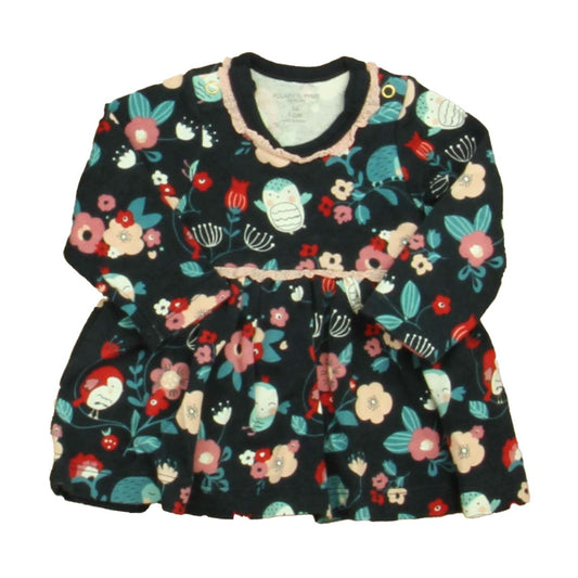 Polarn O. Pyret Girls Navy Floral Dress Size: 1-2 Months Navy Floral