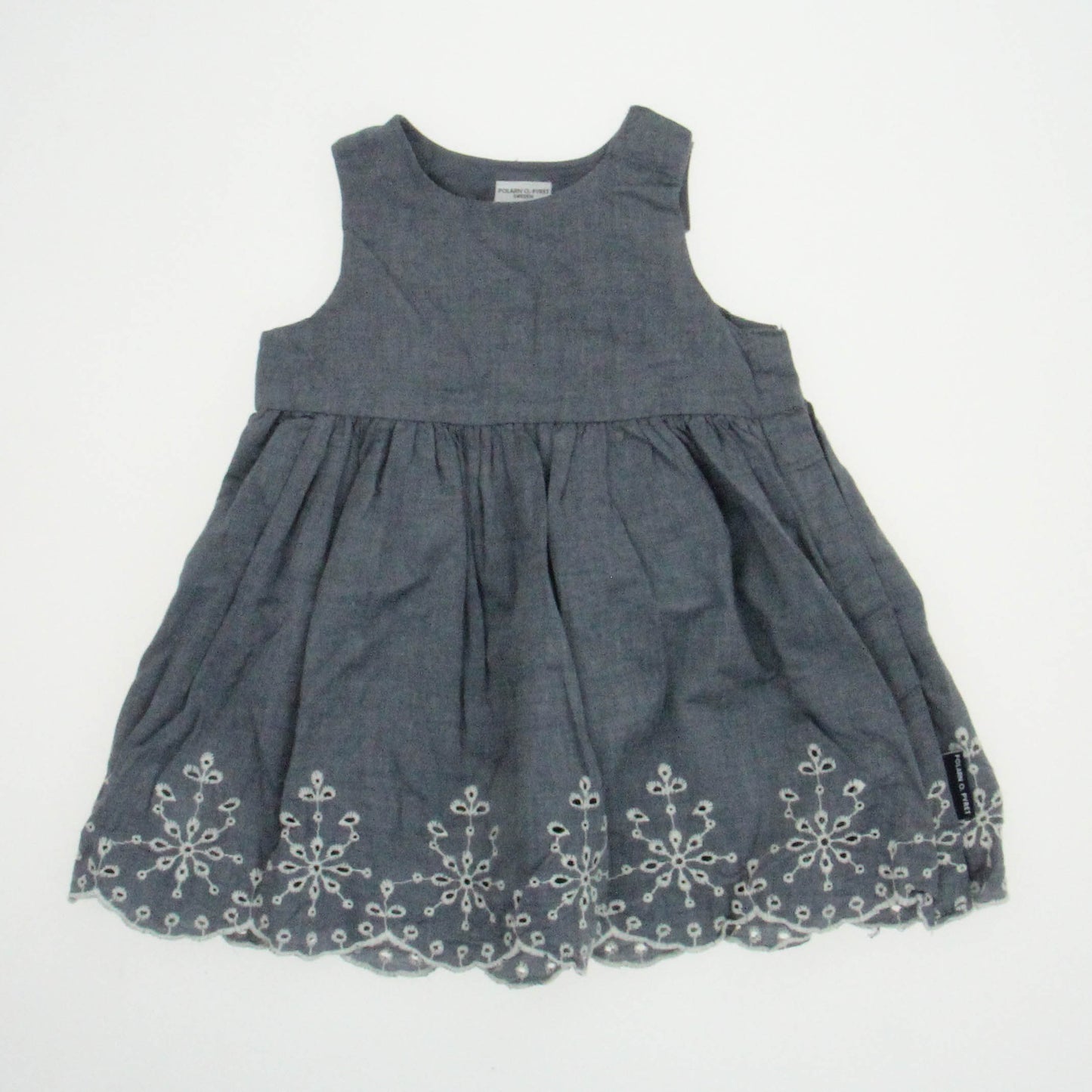 Polarn O. Pyret Girls Chambray Dress Size: 3-6 Months Chambray