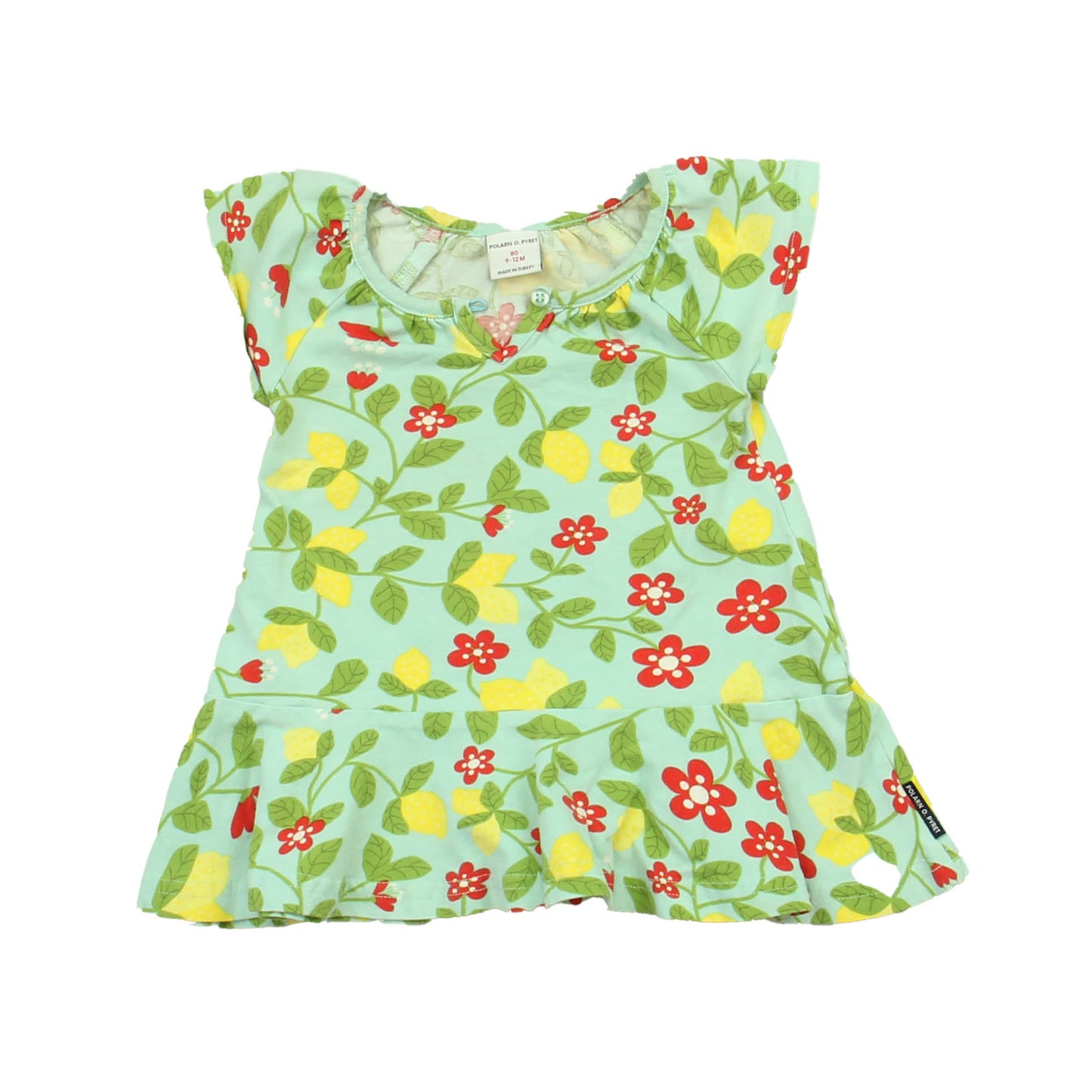 Polarn O. Pyret Girls Blue | Yellow | Red Dress Size: 9-12 Months Blue | Yellow | Red