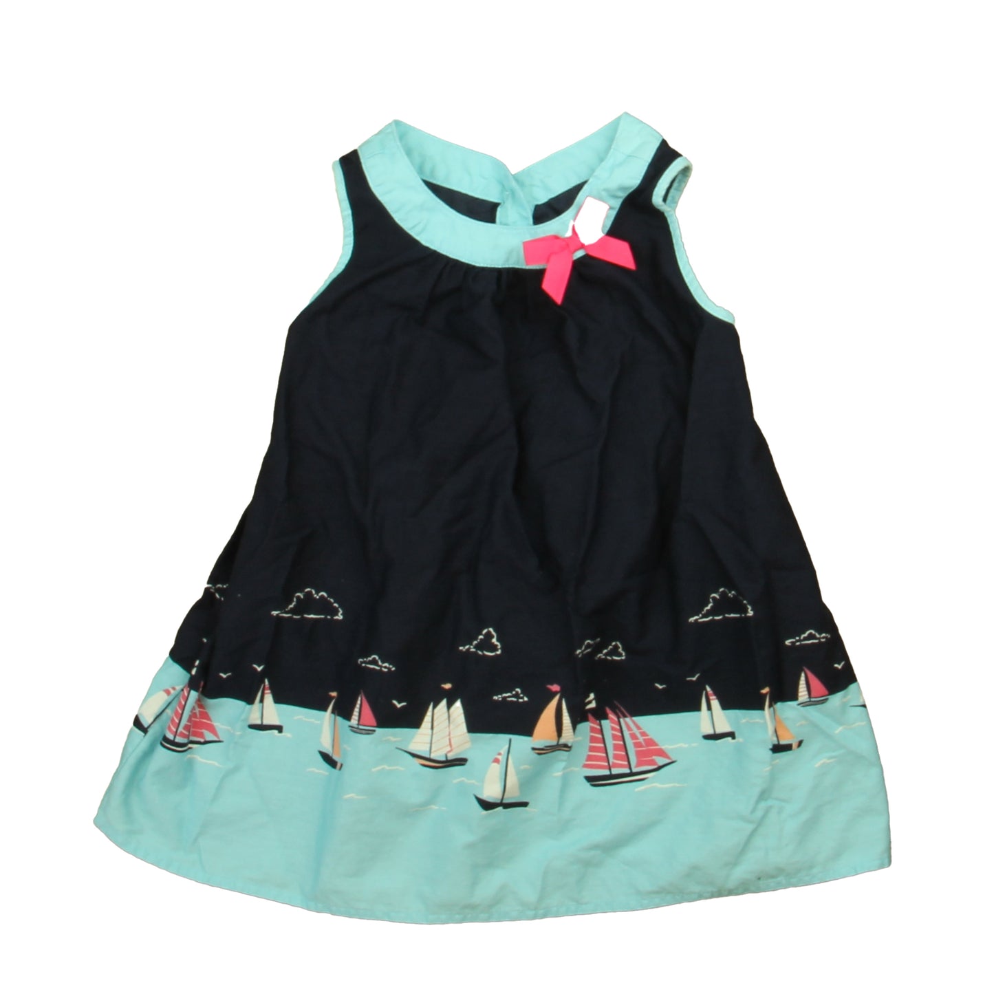 Polkatots Girls Navy Sailboats Dress Size: 24 Months Navy Sailboats