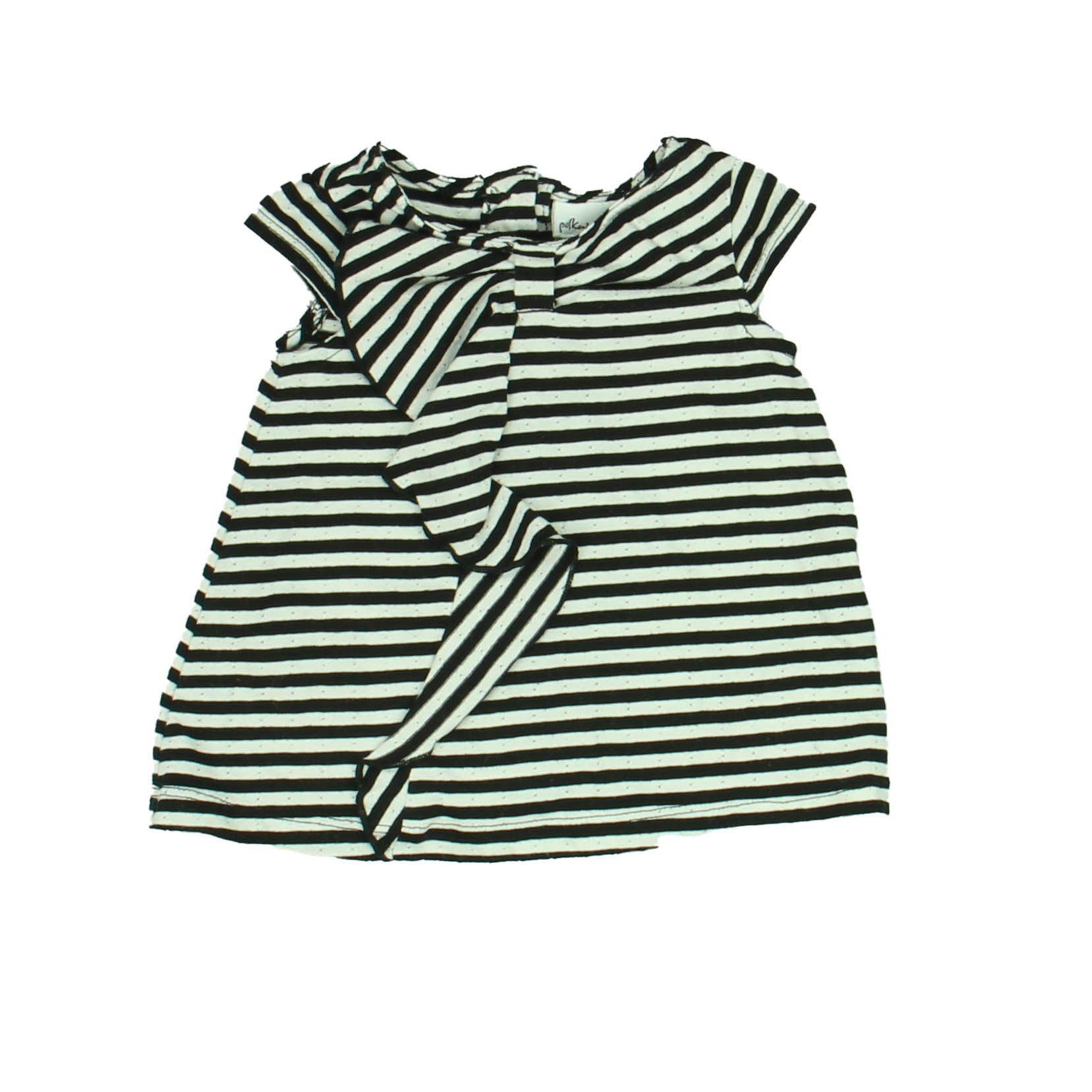 Polkatots Girls Black | White | Stripes Dress Size: 3-6 Months Black | White | Stripes