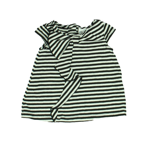 Polkatots Girls Black | White | Stripes Dress Size: 3-6 Months Black | White | Stripes