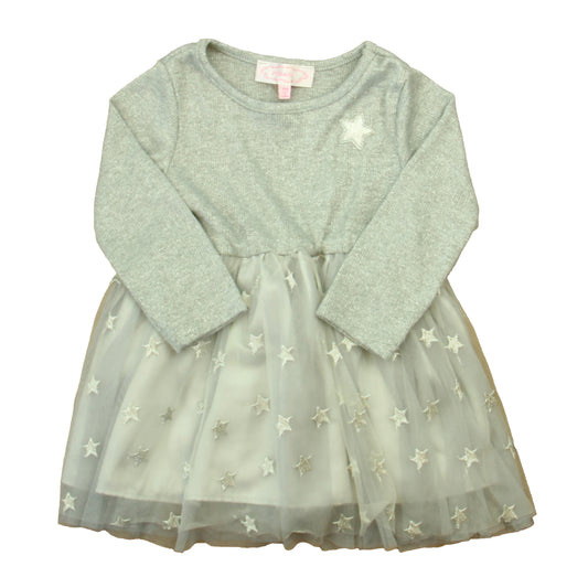 Popatu Girls Silver Stars Dress Size: 18 Months Silver Stars
