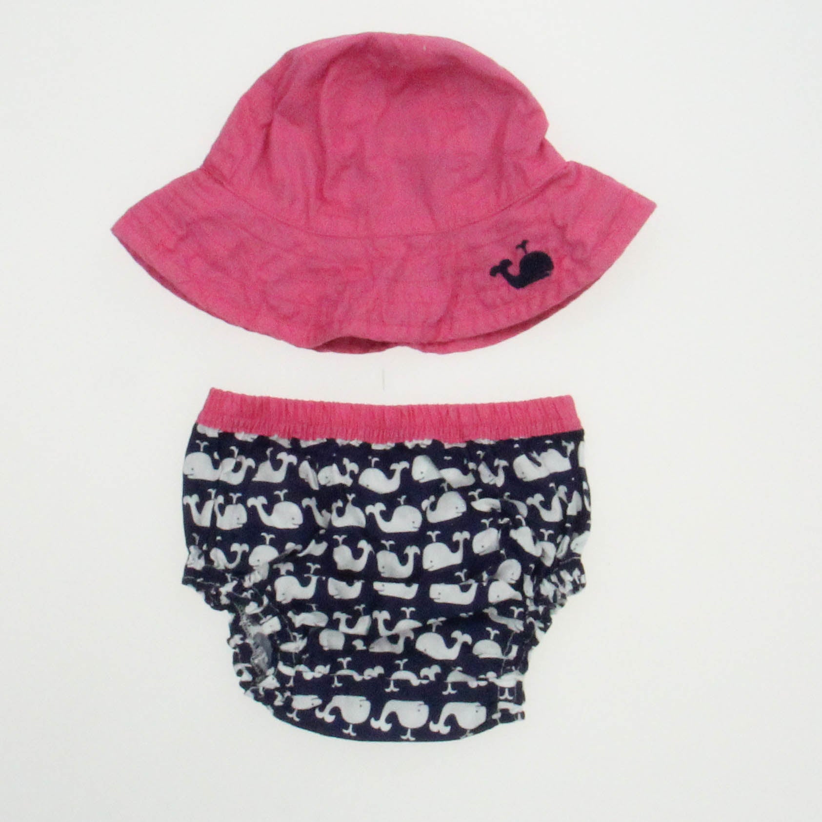 Pottery Barn Kids Girls Pink | Blue Whales Sun Hat Size: 6-12 Months Pink | Blue Whales