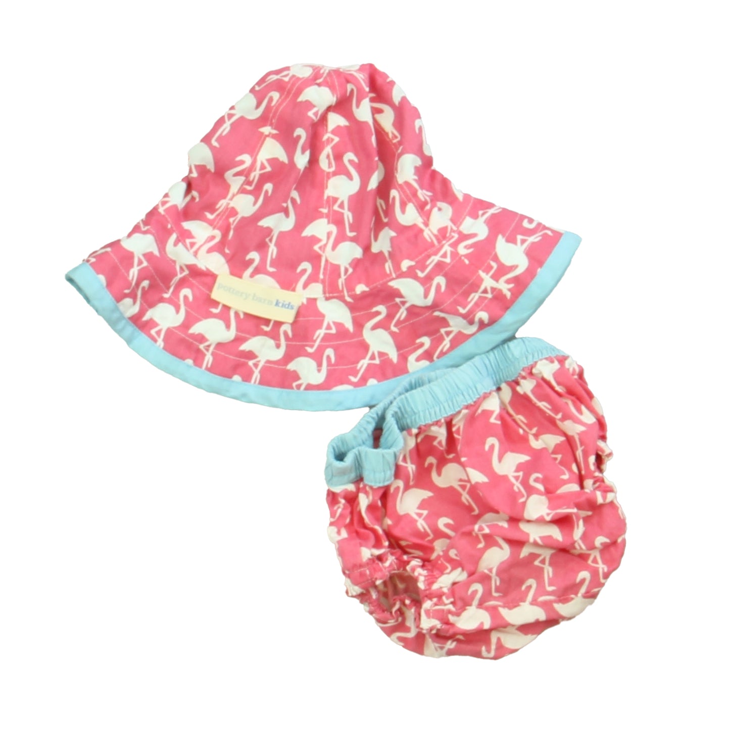 Pottery Barn Kids Girls Pink | White Flamingoes Hat Size: 6-12 Months Pink | White Flamingoes