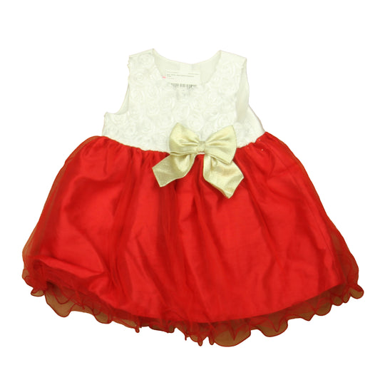 Pretty as a Picture Girls Red | White | Gold Special Occasion Dress Size: 18 Months Red | White | Gold