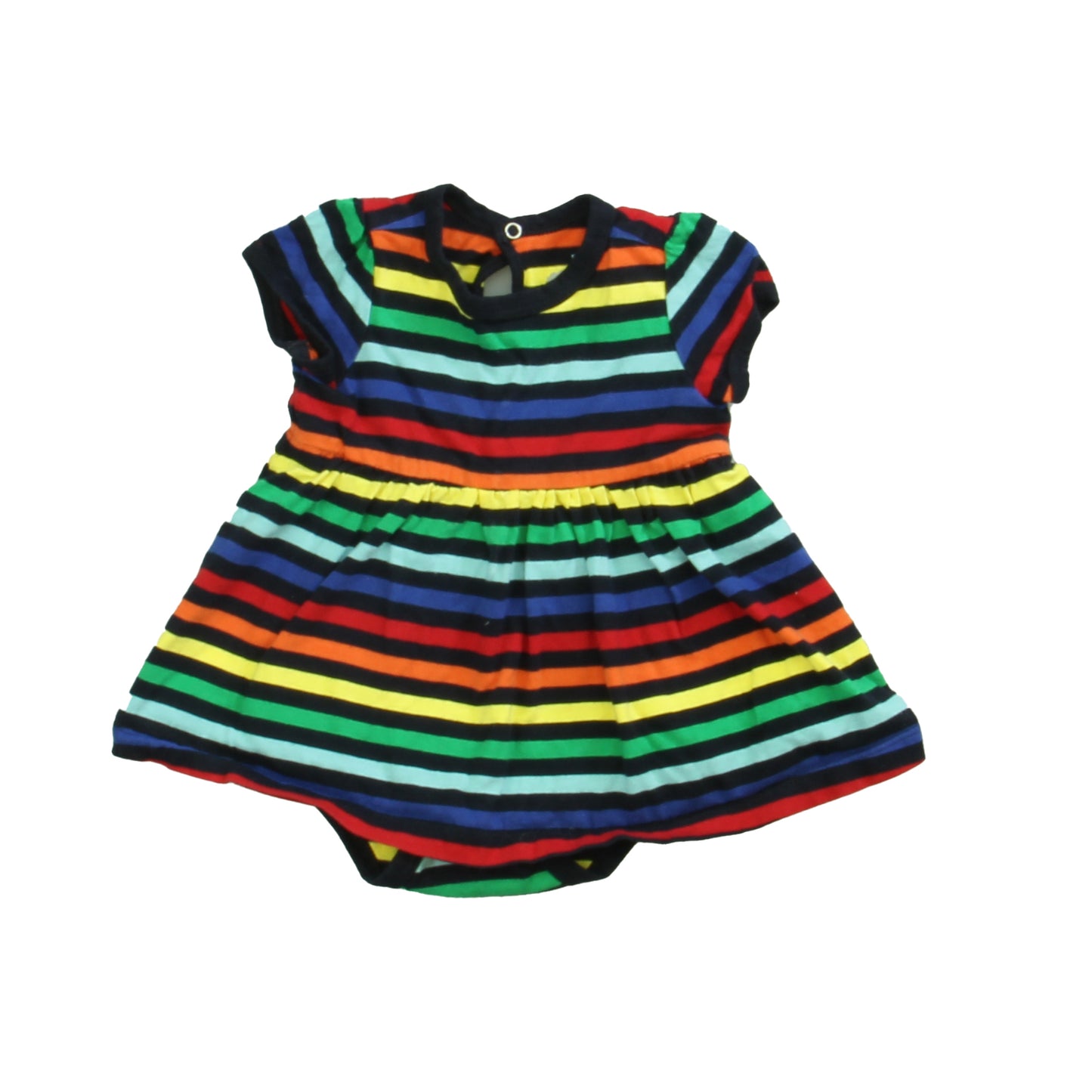 Primary.com Girls Navy Stripe Dress Size: 3-6 Months Navy Stripe