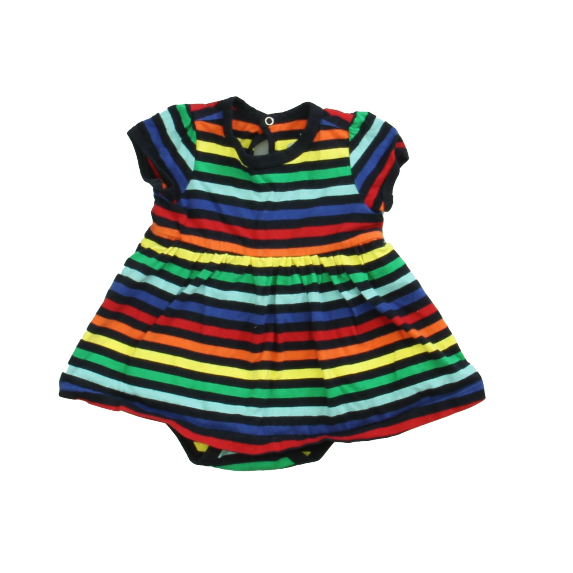 Primary.com Girls Navy Stripe Dress Size: 3-6 Months Navy Stripe