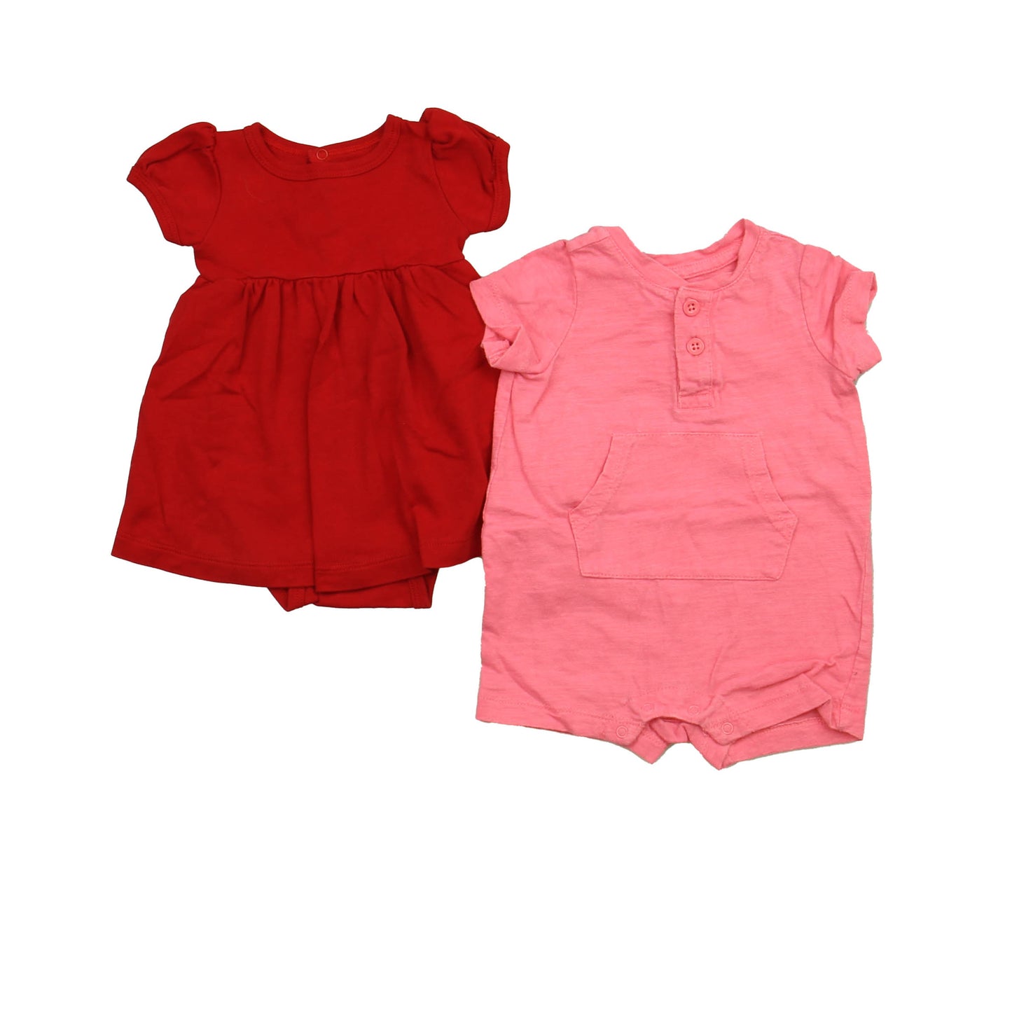 Primary.com Girls Red | Pink Dress Size: 3-6 Months Red | Pink