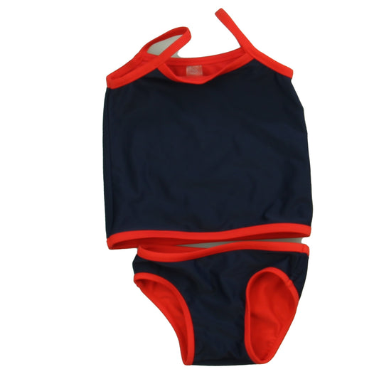 Primary.com Girls Navy | Red 2-piece Swimsuit Size: 6-12 Months Navy | Red