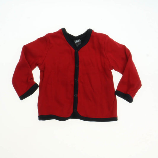 Primary.com Girls Red | Navy Cardigan Size: 6-12 Months Red | Navy