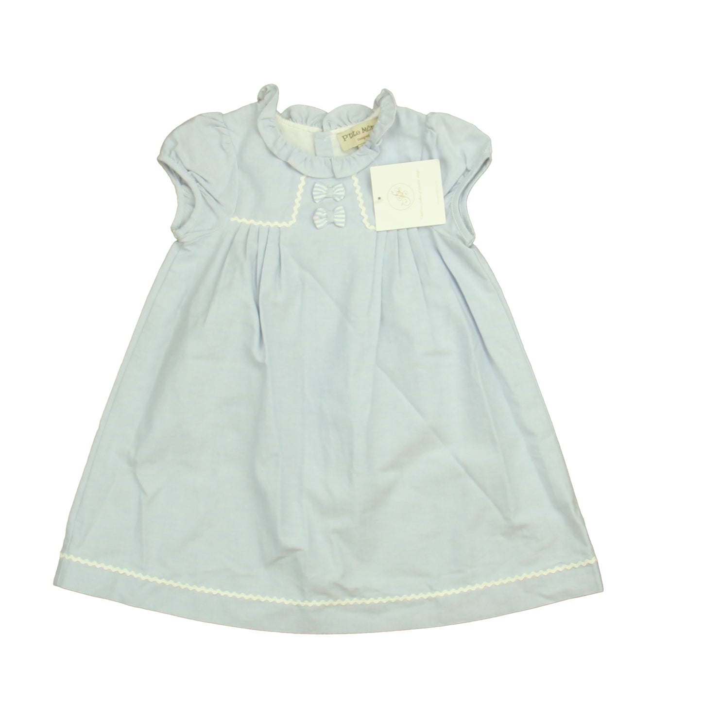 P'tite Mom Girls Blue | White Dress Size: 24 Months