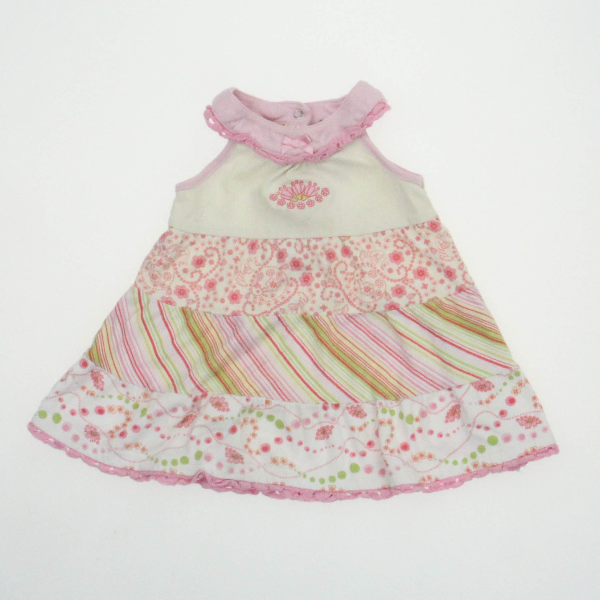 Rabbit Moon Girls Pink | Pattern Dress Size: 9-12 Months Pink | Pattern