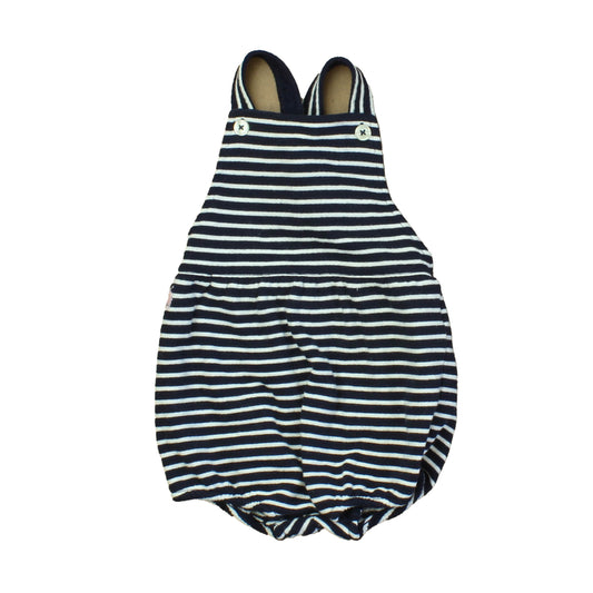 Ralph Lauren Boys Blue | White | Stripes Overall Shorts Size: 12 Months Blue | White | Stripes