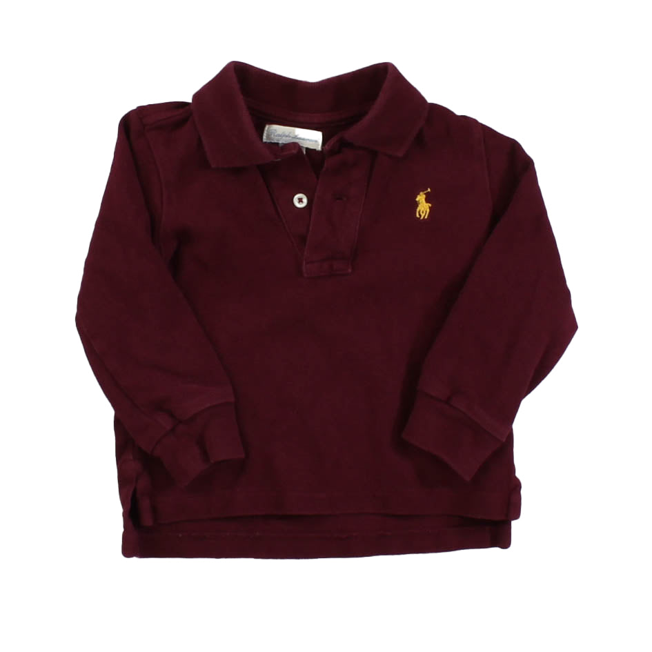 Ralph Lauren Boys Maroon Rugby Shirt Size: 12 Months