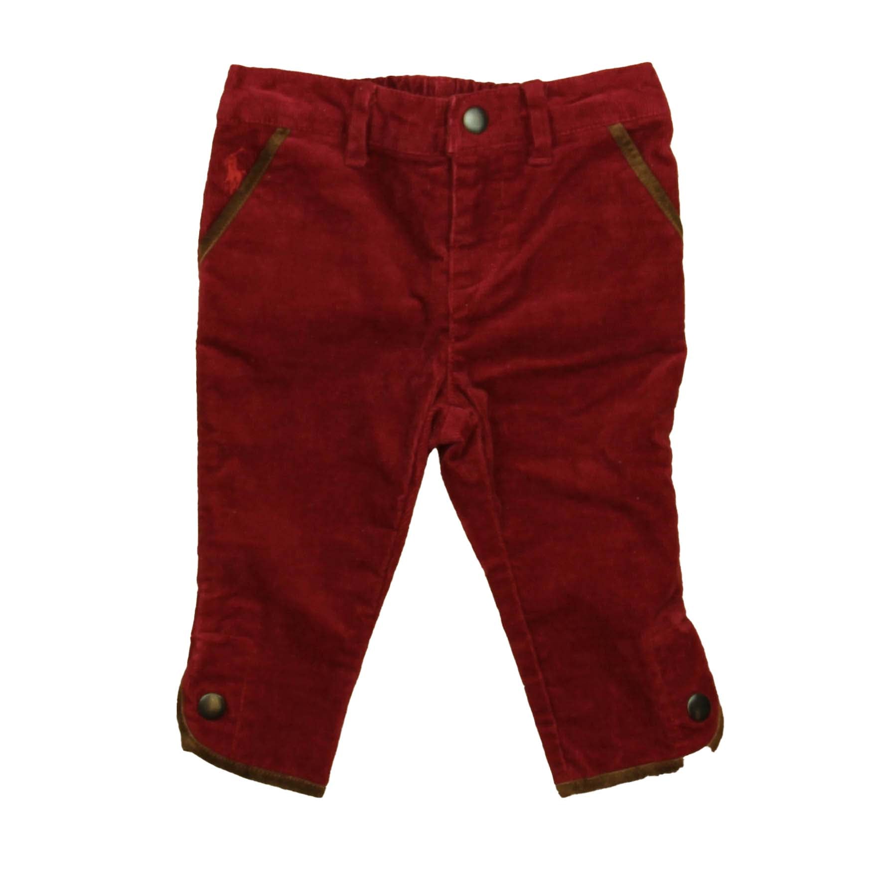 Ralph Lauren Girls Maroon Corduroy Pants Size: 12 Months Maroon