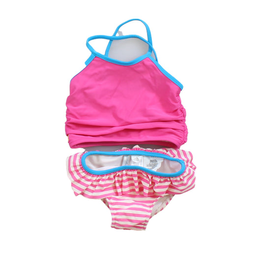 Ralph Lauren Girls Pink | White | Blue | Stripes 2-piece Swimsuit Size: 12 Months Pink | White | Blue | Stripes