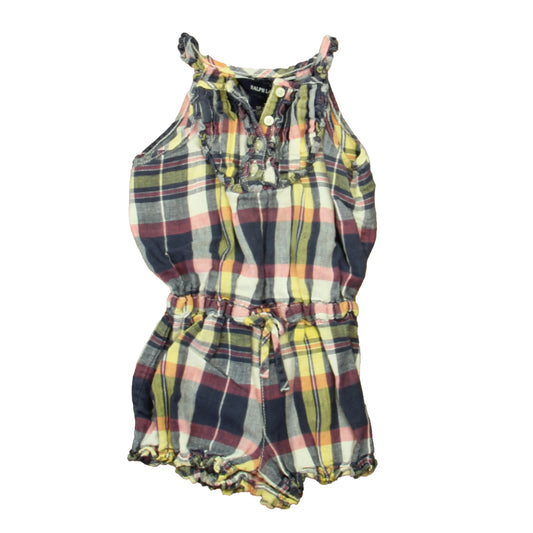 Ralph Lauren Girls Blue | Pink | Yellow Plaid Romper Size: 18 Months Blue | Pink | Yellow Plaid