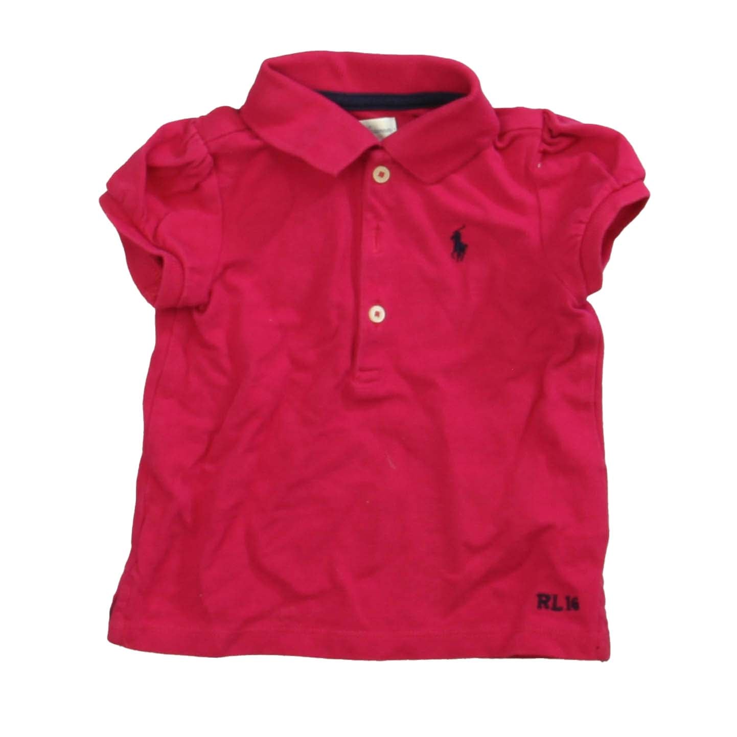 Ralph Lauren Girls Pink Polo Shirt Size: 18 Months Pink