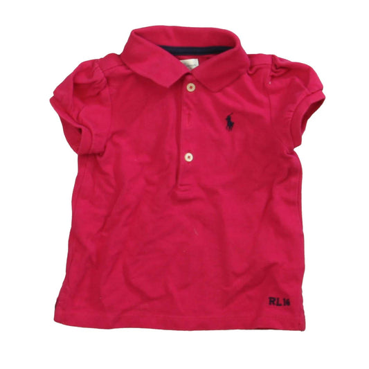 Ralph Lauren Girls Pink Polo Shirt Size: 18 Months Pink