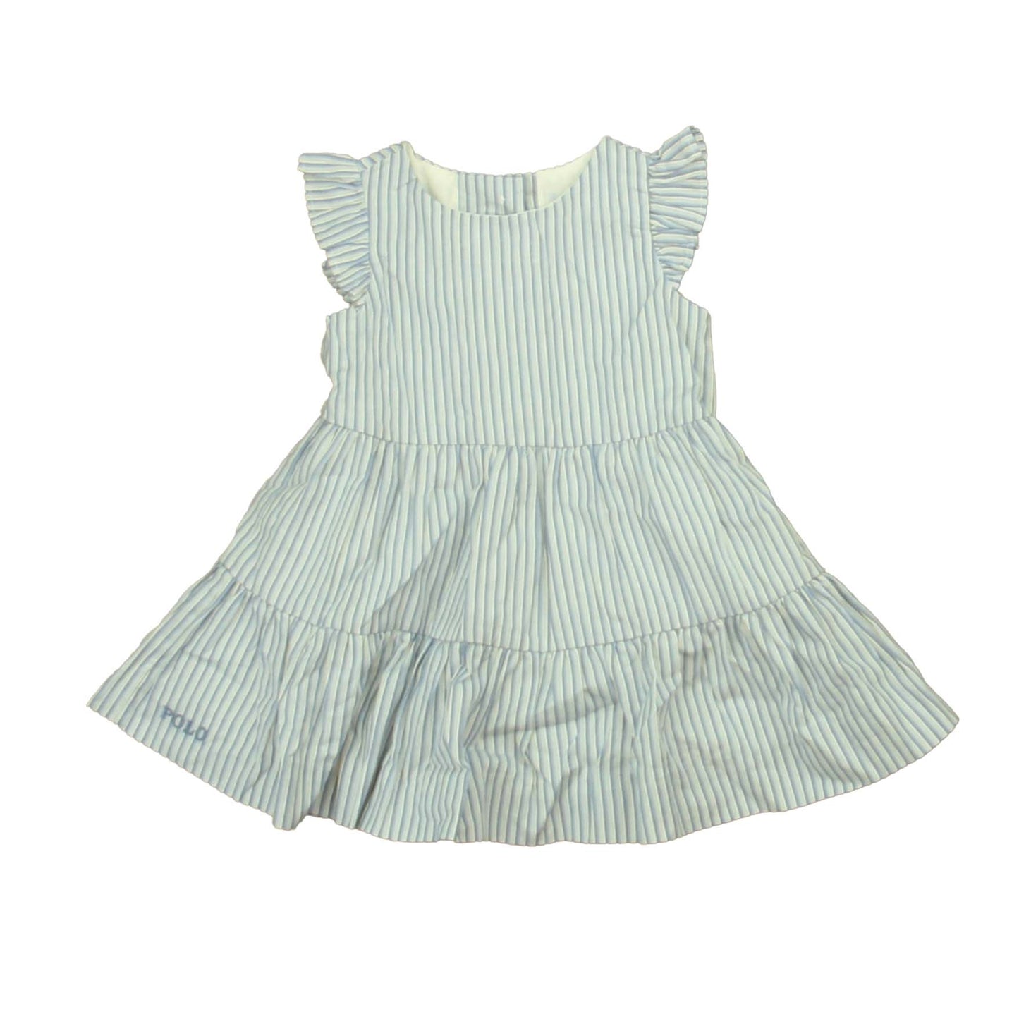 Ralph Lauren Girls Blue | White Dress Size: 3 Months Blue | White