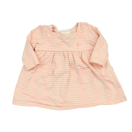 Ralph Lauren Girls Pink | White | Stripes Dress Size: 3 Months Pink | White | Stripes