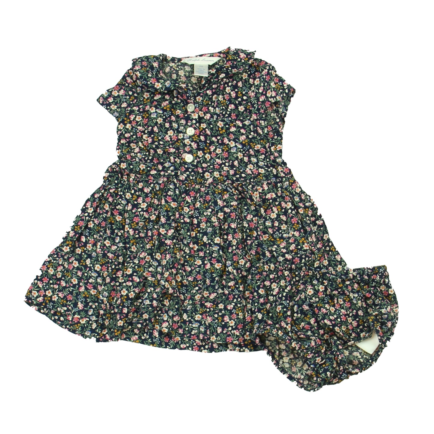 Ralph Lauren Girls Black | Floral Dress Size: 6 Months Black | Floral