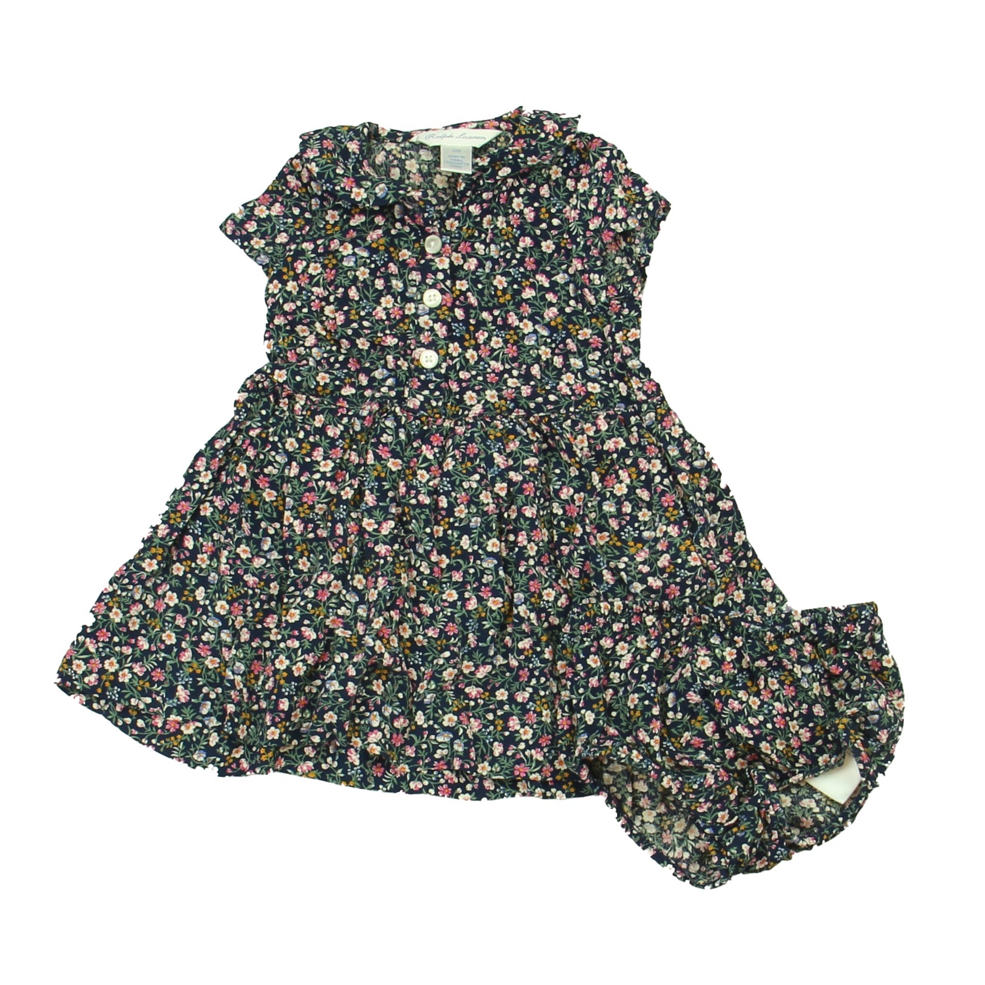 Ralph Lauren Girls Black | Floral Dress Size: 6 Months Black | Floral