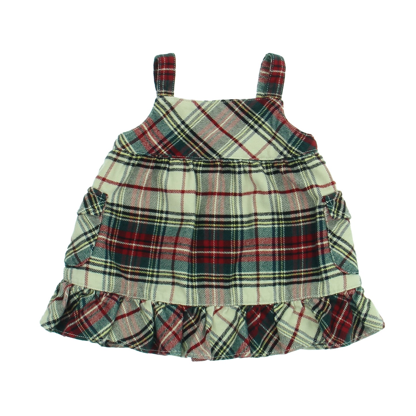 Ralph Lauren Girls Cream | Green | Red | Plaid Dress Size: 6 Months Cream | Green | Red | Plaid