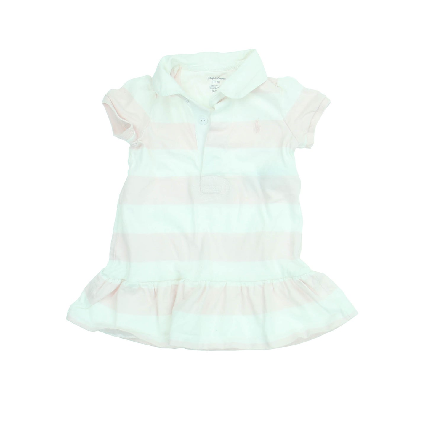 Ralph Lauren Girls Lt Pink | White | Stripe Dress Size: 6 Months Lt Pink | White | Stripe