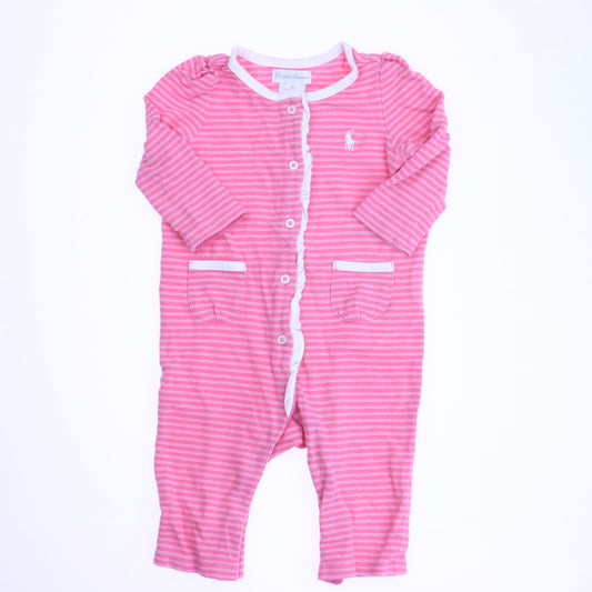 Ralph Lauren Girls Pink | White Long Sleeve Outfit Size: 6 Months Pink | White