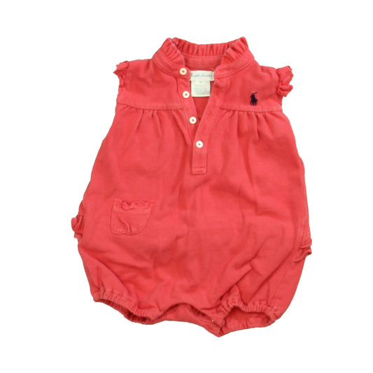 Ralph Lauren Girls Coral Romper Size: 9 Months Coral