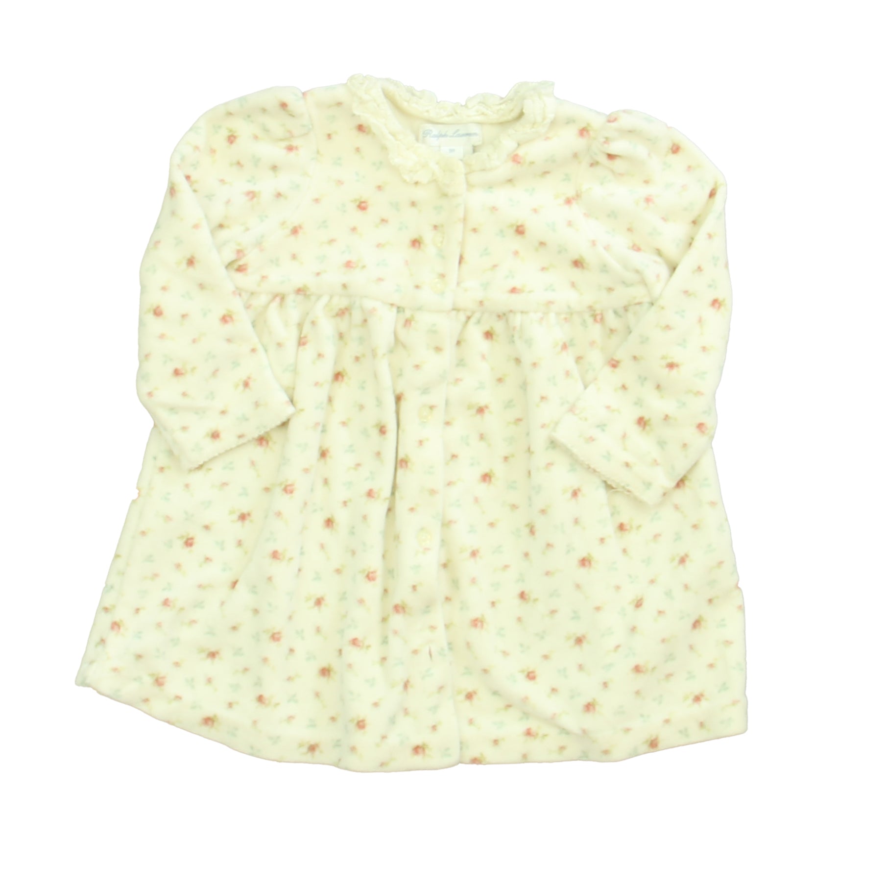 Ralph Lauren Girls Ivory Floral Dress Size: 9 Months Ivory Floral
