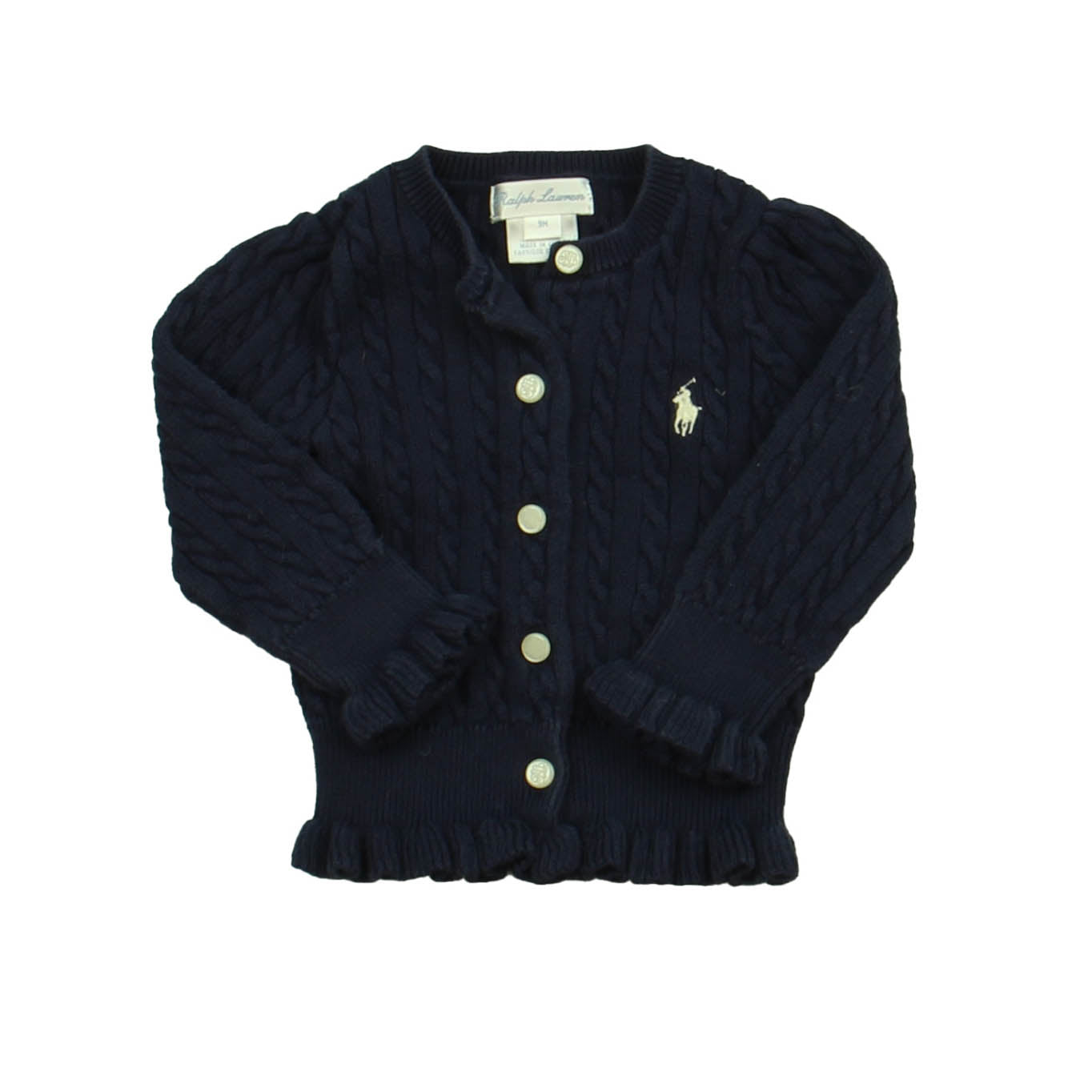 Ralph Lauren Girls Navy Cardigan Size: 9 Months Navy