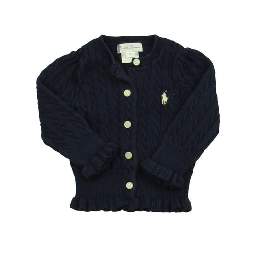 Ralph Lauren Girls Navy Cardigan Size: 9 Months Navy