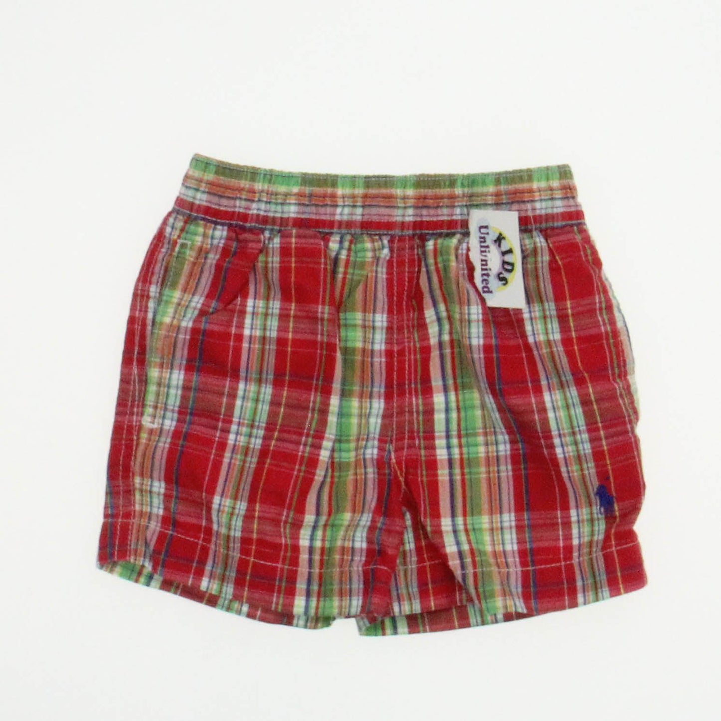 Ralph Lauren Boys Red Plaid Trunks Size: 9 Months Red Plaid