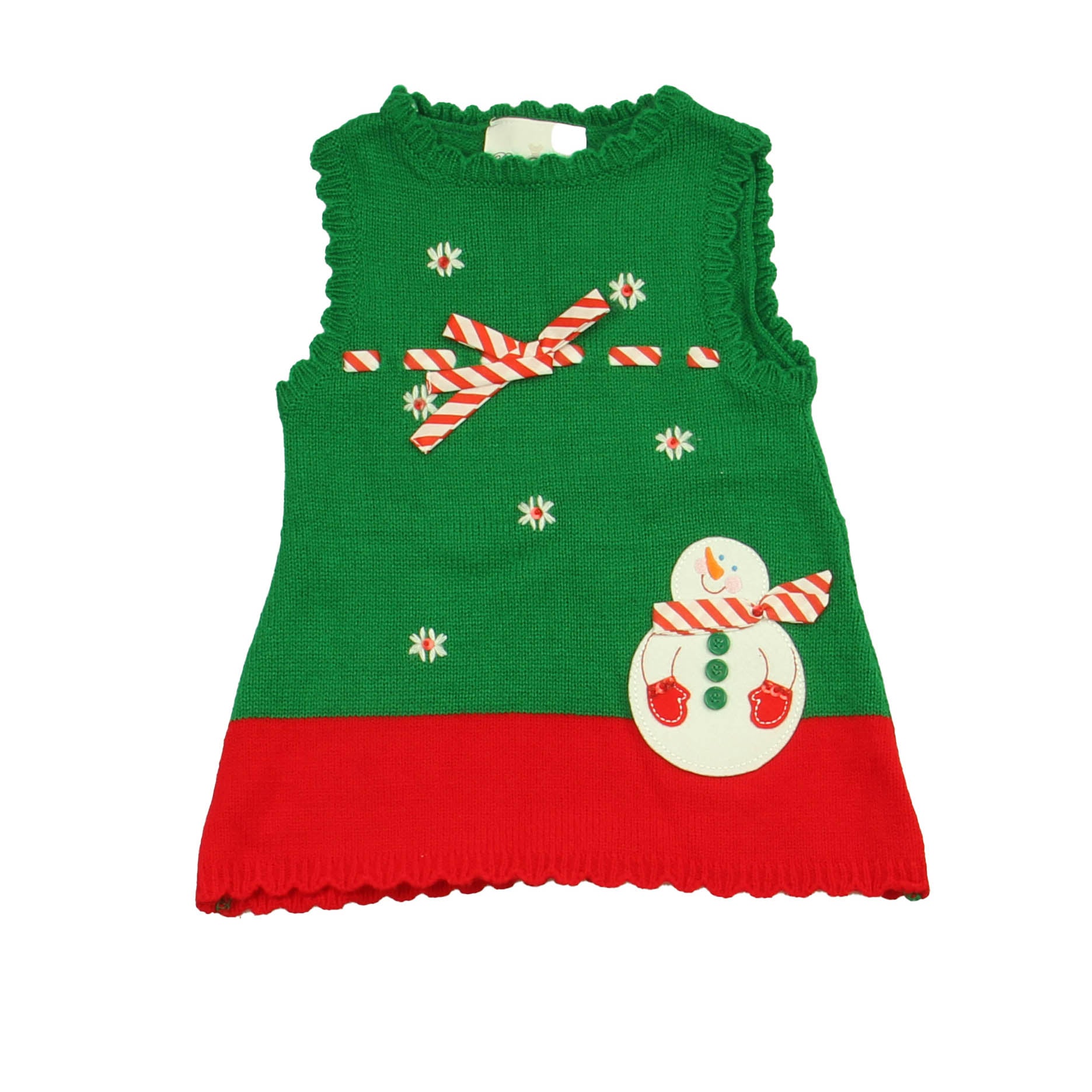 Rare Editions Girls Green | Red Jumper Size: 12 Months Green | Red
