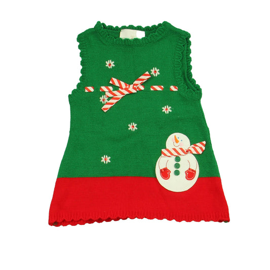 Rare Editions Girls Green | Red Jumper Size: 12 Months Green | Red