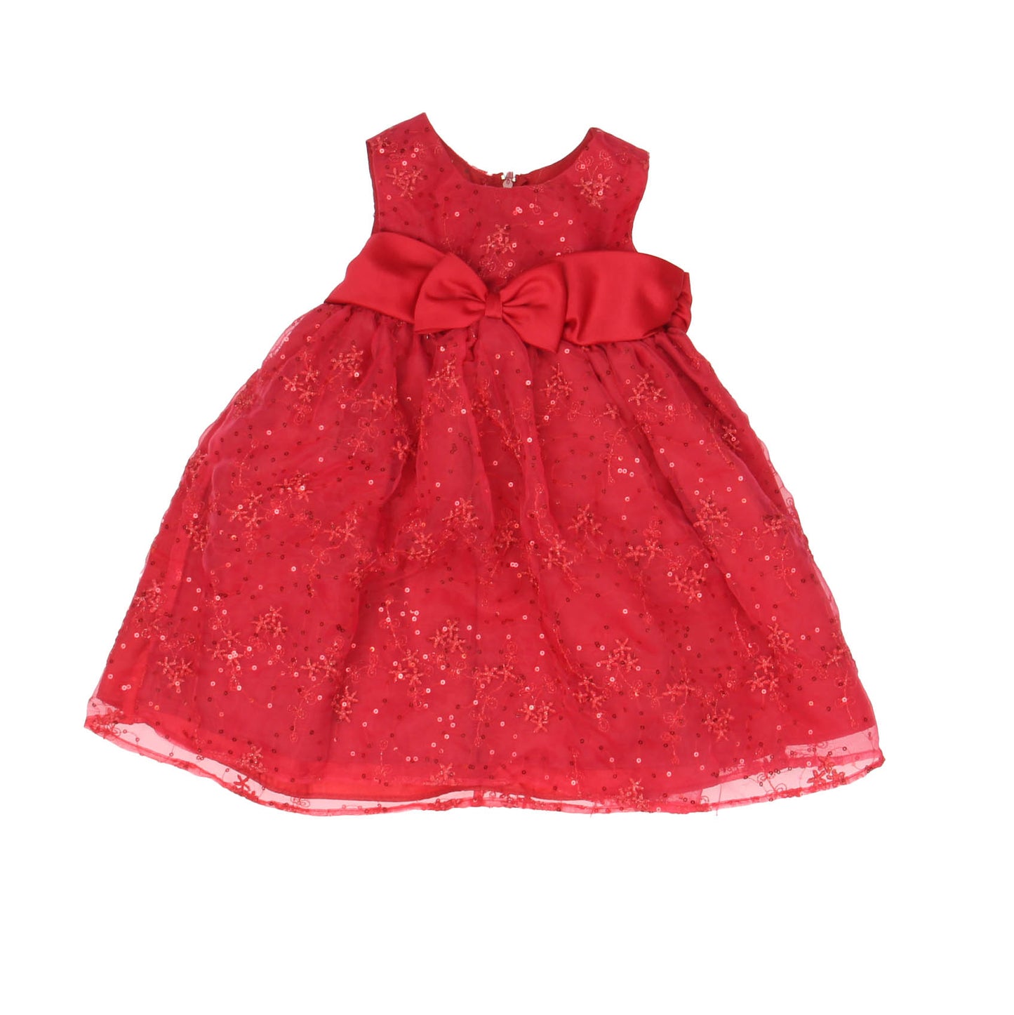 Rare Editions Girls Red Sequined Special Occasion Dress Size: 18 Months Red Sequined