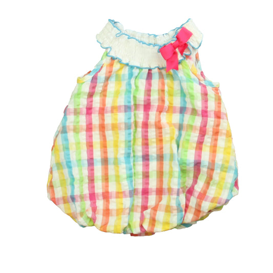 Rare Editions Girls White | Pink | Blue Romper Size: 6 Months White | Pink | Blue