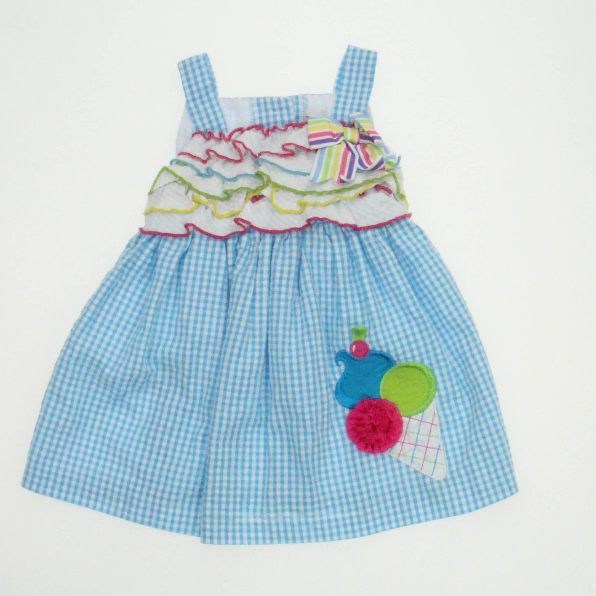 Rare, Too! Girls Blue | White | Checks Dress Size: 12 Months Blue | White | Checks
