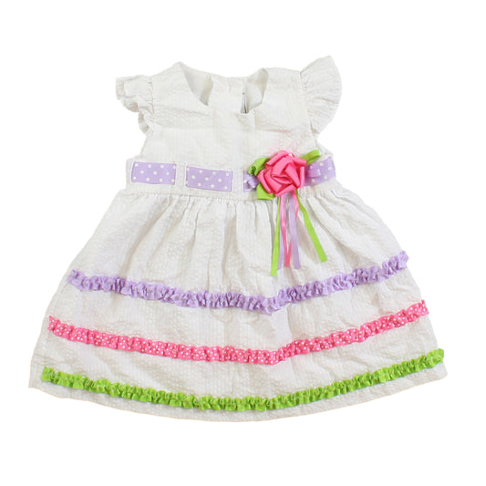 Rare, Too! Girls White Dress Size: 6-9 Months White