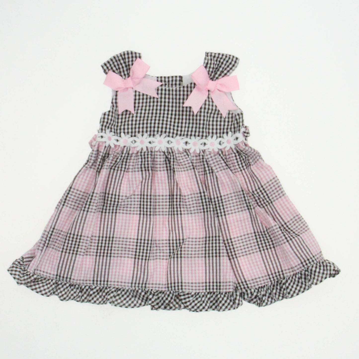 Rare, Too! Girls Brown | White | Pink Dress Size: 6 Months Brown | White | Pink